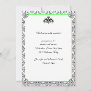 Zwarte en Witte Damask met uitnodiging van de Limo