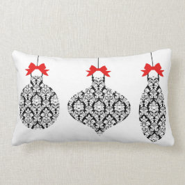 Zwarte en witte Damask-versieringen kerstkussen Kussen