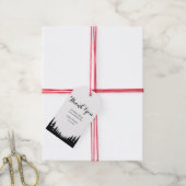 Zwarte en witte dennenbomen Winter Wedding Cadeaulabel (Met Touw)