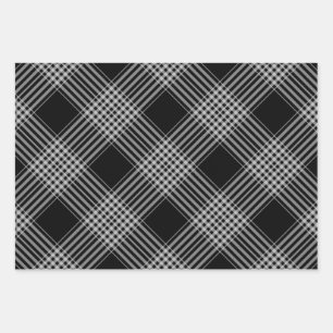 Zwarte en witte diagonaal inpakpapier vel