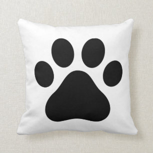 ZWARTE EN WITTE DOG PLAATS AFDRUKSQUARE VIA CUSHIO KUSSEN