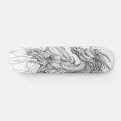 zwarte en witte draak skateboard (Horizontaal)