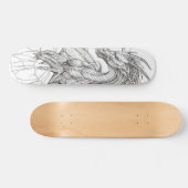 zwarte en witte draak skateboard (Horizontaal)