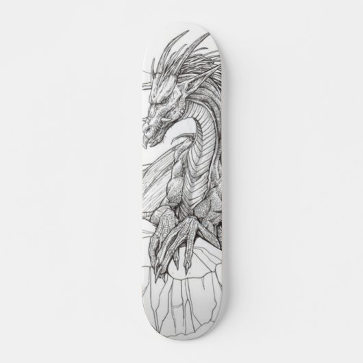 zwarte en witte draak skateboard (Voorkant)