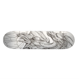 zwarte en witte draak skateboard