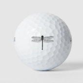zwarte en witte dragonfly-illustratie golfballen (Voorkant)