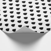 Zwarte en witte druppels cadeaupapier (Hoek)