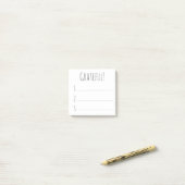 Zwarte en witte eenvoudige Grateful Gratitude-lijs Post-it® Notes (Op bureau)