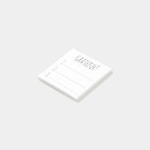 Zwarte en witte eenvoudige Grateful Gratitude-lijs Post-it® Notes (Schuin)