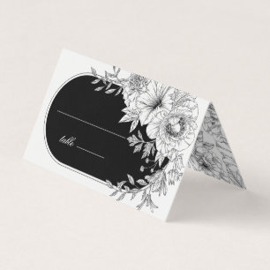 zwarte en witte elegant - twittertafel kaart
