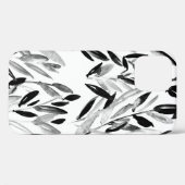 Zwarte en witte elegante waterverf natuurlijke bla Case-Mate iPhone case (Achterkant (horizontaal))