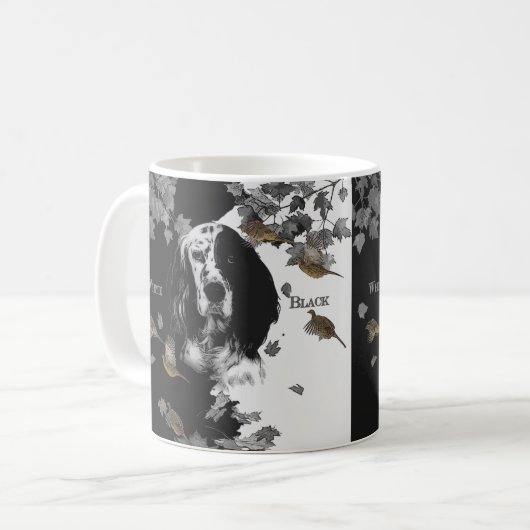 Zwarte en witte Engelse setter Coffee Mok (Voorkant links)