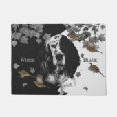 Zwarte en witte Engelse zetter Deurmat (Voorkant)