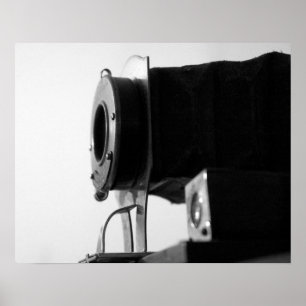 Zwarte en witte filmcamera Bellows 16x20 Poster