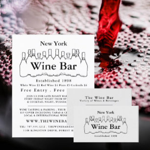 Zwarte en witte flessen, wijnstang/wijnmoer Advert Flyer