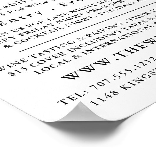 Zwarte en witte flessen, wijnstang/wijnmoer Advert Poster (Hoek)