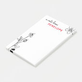 Zwarte en witte flessennaam post-it® notes (Schuin)