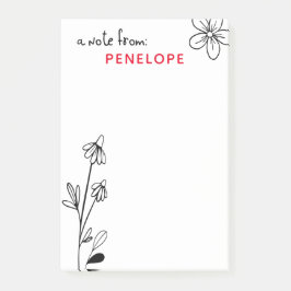 Zwarte en witte flessennaam post-it® notes