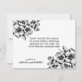 Zwarte en witte flora - Dank u voor uw kaartje Bedankkaart (Achterkant)