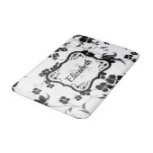 Zwarte en witte Floral Badmat (Gekanteld)