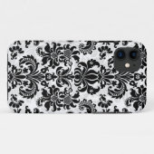 Zwarte en witte  Floral Damask Case-Mate iPhone Case (Achterkant (horizontaal))