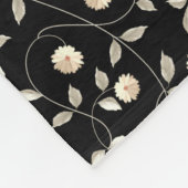 Zwarte en witte Floral Fleece Deken (Hoek)
