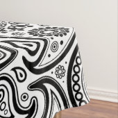 Zwarte en witte  Floral Paisley Tafelkleed (Voorbeeld)