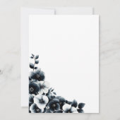 Zwarte en Witte Floral sparen de Datum Kaart (Achterkant)