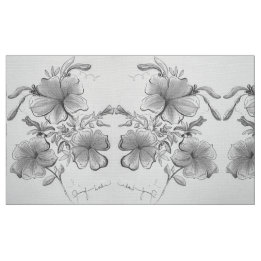 Zwarte en witte Floral Stof