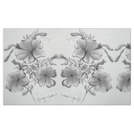 Zwarte en witte Floral Stof