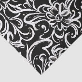 Zwarte en witte Floral Tissuepapier (Detail)
