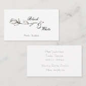 Zwarte en witte Floral Visitekaartje (Voorkant / Achterkant)