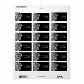 Zwarte en witte Floral Wedding Labels (Full Sheet)