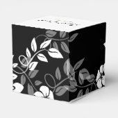 Zwarte en Witte Floral Wedding voor Vor Box Bedankdoosjes (Achterkant)