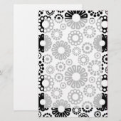 Zwarte en witte florale bakkerij briefpapier (Voorkant / Achterkant)