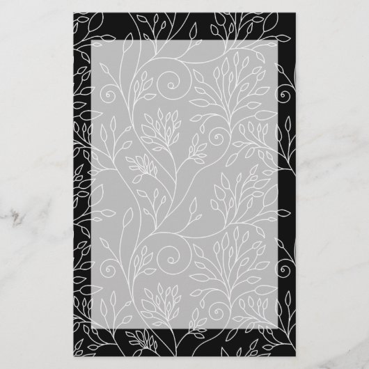 Zwarte en witte florale bakkerij briefpapier (Voorkant)