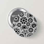 zwarte en witte florale Button (Voorkant /achterkant)