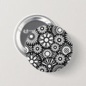 zwarte en witte florale Button (Voorkant /achterkant)