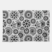 Zwarte en witte florale handdoek (Horizontaal)