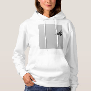 Zwarte en witte foto van duivenvliegende duif hoodie