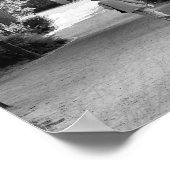 Zwarte en witte foto van oud man in het park poster (Hoek)