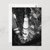  zwarte en witte foto van Saturn V Briefkaart (Voorkant / Achterkant)