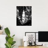  zwarte en witte foto van Saturn V Poster (Thuiskantoor)