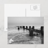 Zwarte en witte fotografie - "Seaside breakers" Briefkaart (Voorkant / Achterkant)