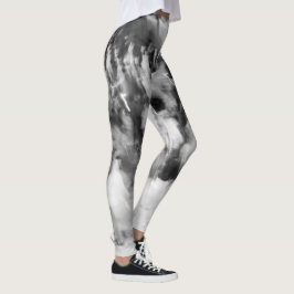 zwarte en witte fotoleggings abstract leggings