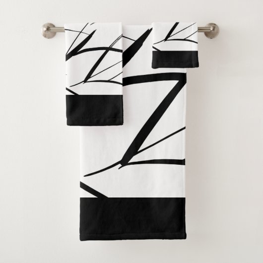 Zwarte en witte geborstelde textuur bad handdoek (Insitu)