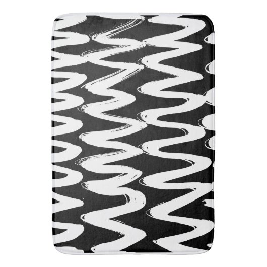 Zwarte en witte geborstelde textuur badmat (Voorkant Verticaal)