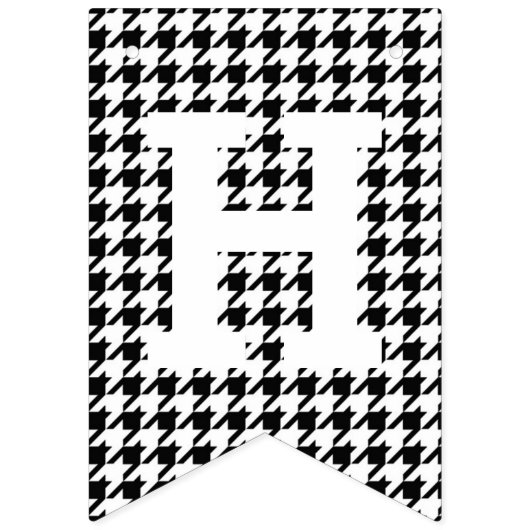 Zwarte en Witte Geestooth Happy Birthday Vlaggetjes (Tweede vlag)