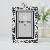 Zwarte en witte gelukkige verjaardag vader bedankt (Staand voorkant)