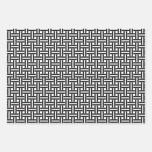Zwarte en witte geometrische Design Inpakpapier Vel (Voorkant)